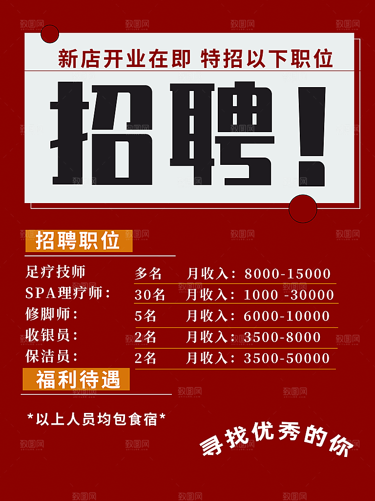 新店开业在即特招以下职位