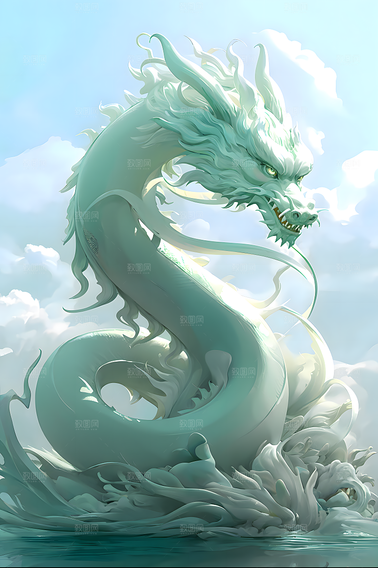 3D巨龙青色巨龙青龙