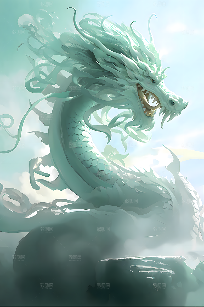 3D巨龙青色巨龙青龙