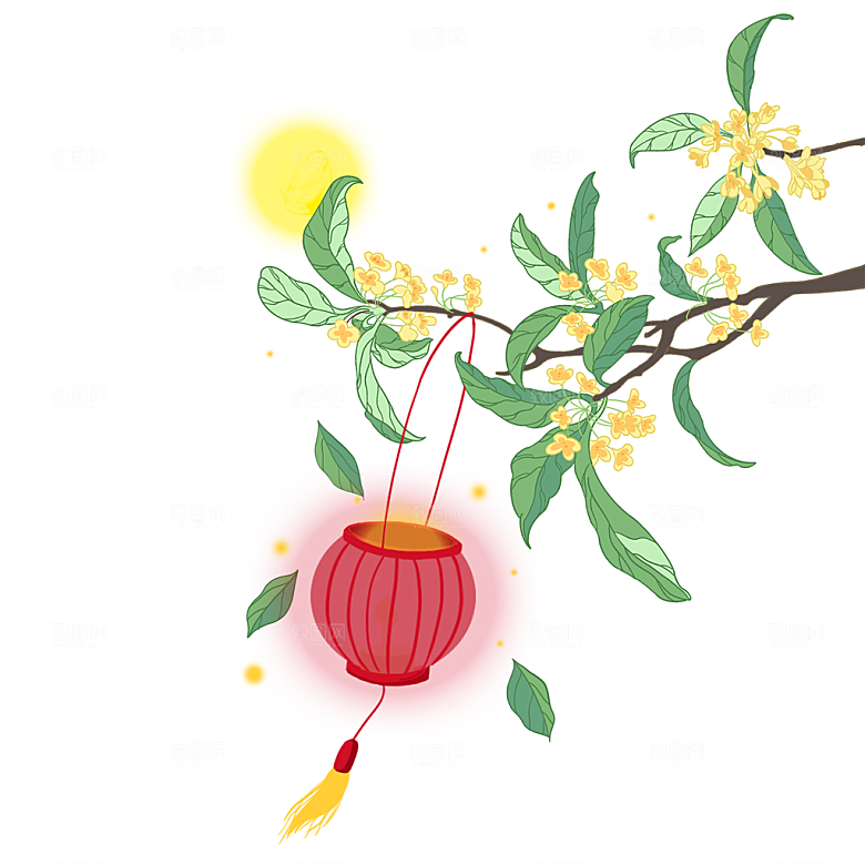 中国风国潮中秋节装饰元素