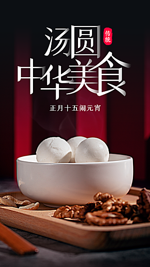 中华美食汤圆海报
