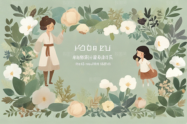 茯苓中药插画草药插图
