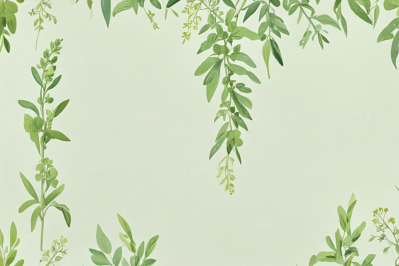 柴胡中药插画草药插图