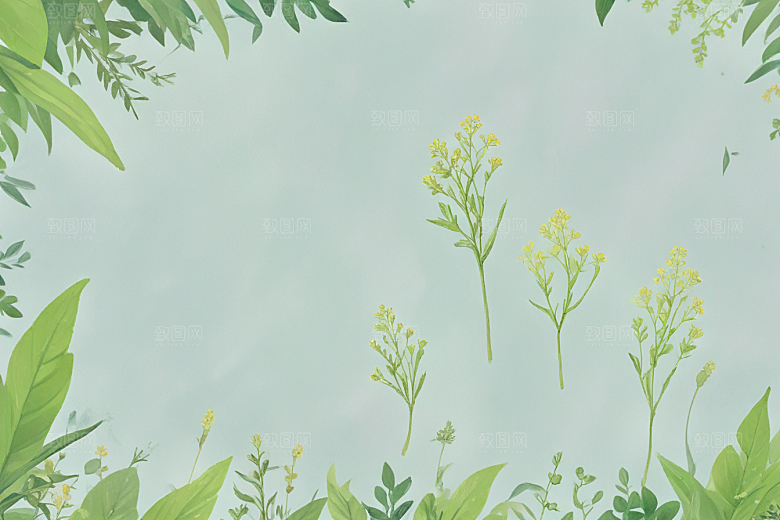 柴胡中药插画草药插图
