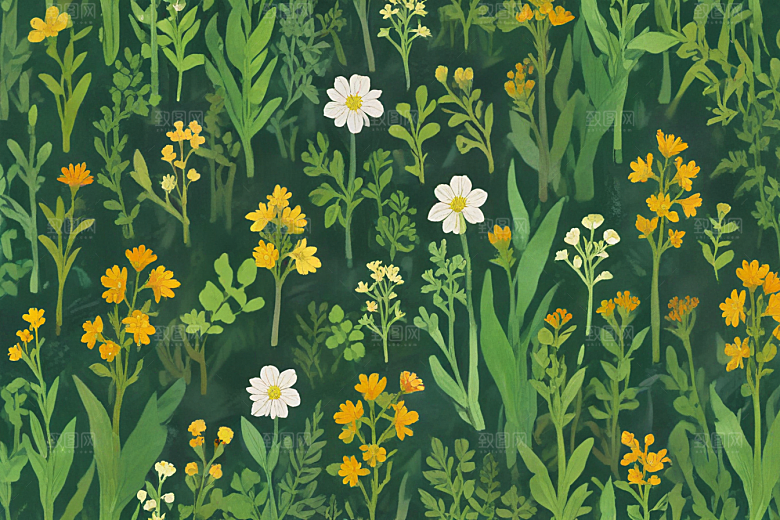 柴胡中药插画草药插图