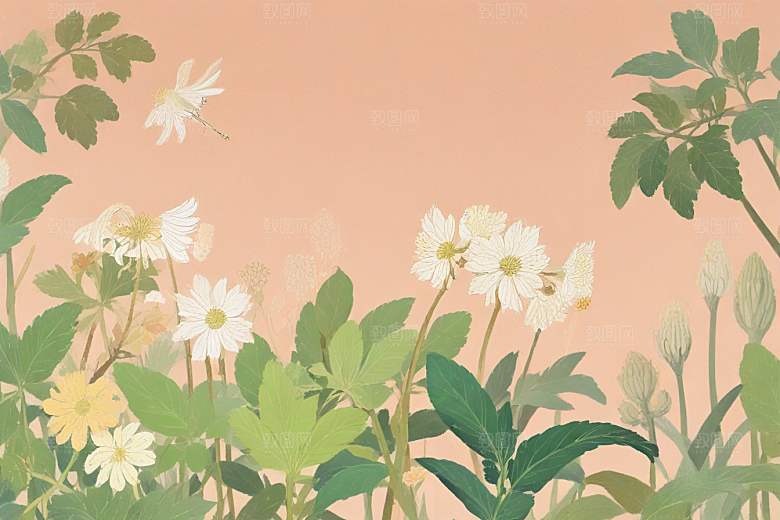 白芷中药插画草药插图