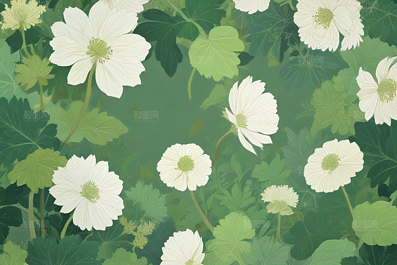 白芷中药插画草药插图