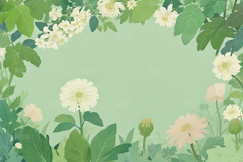 白芷中药插画草药插图
