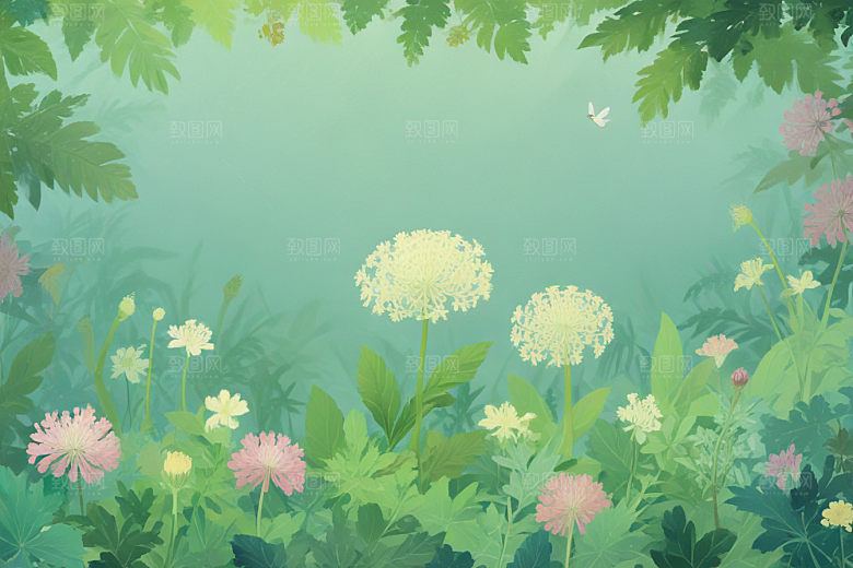 白芷中药插画草药插图
