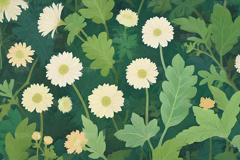 白芷中药插画草药插图