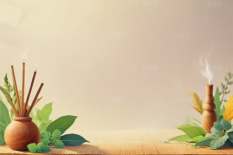 香附中药插画草药插图