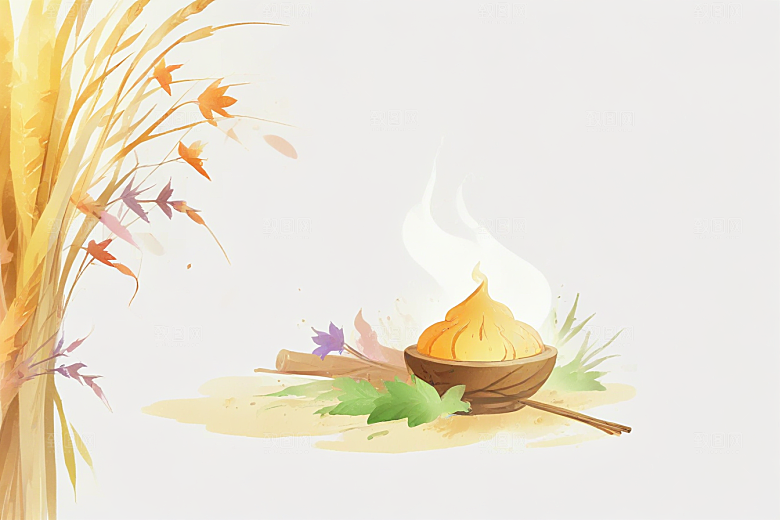 香附中药插画草药插图