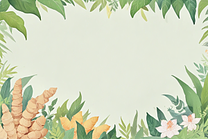 生姜中药插画草药插图