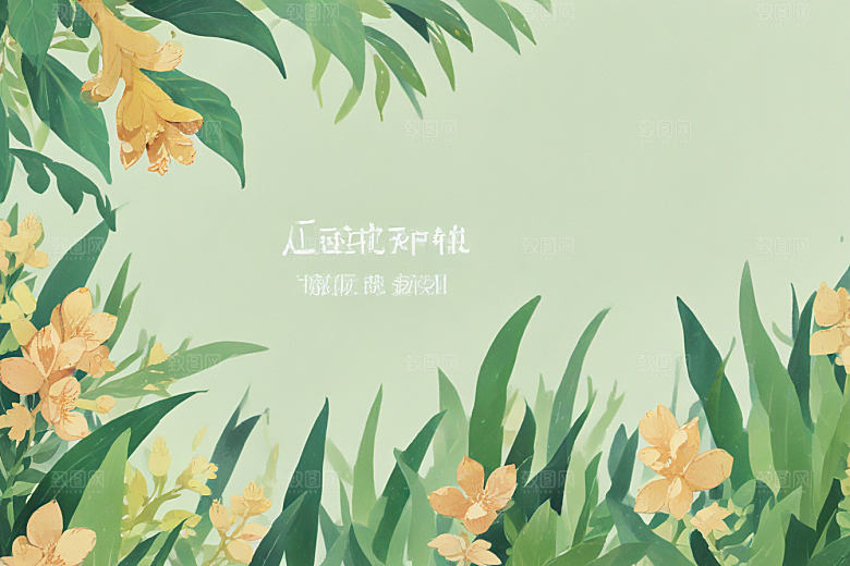 生姜中药插画草药插图