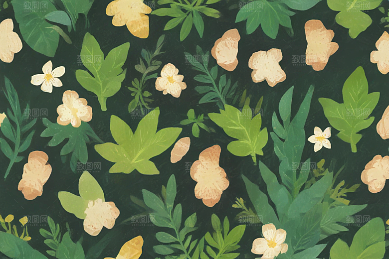 生姜中药插画草药插图