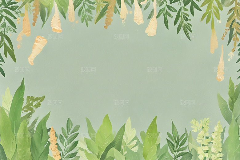 生姜中药插画草药插图