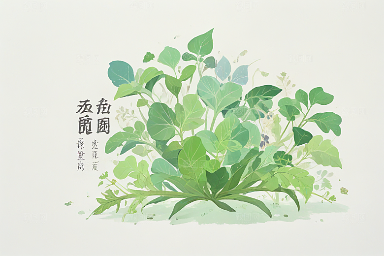 葛根中药插画草药插图