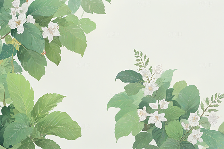 紫苏中药插画草药插图