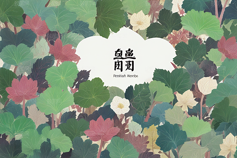 紫苏中药插画草药插图