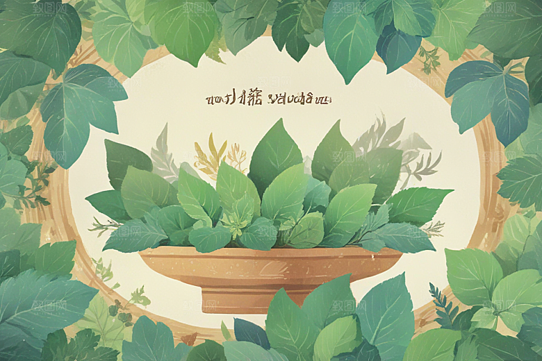 紫苏中药插画草药插图