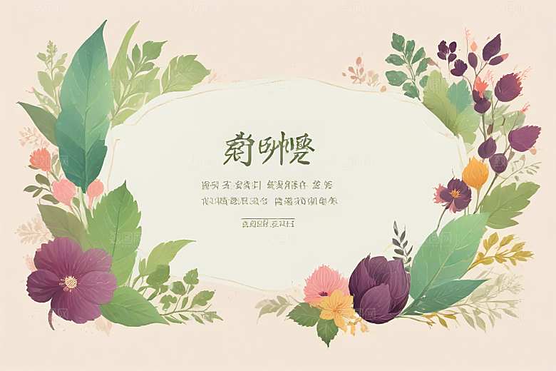 紫苏中药插画草药插图
