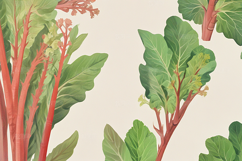 大黄中药插画草药插图