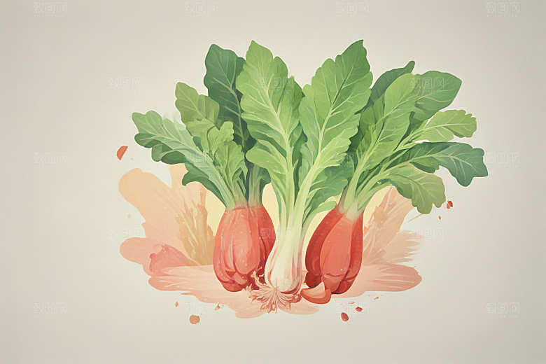 大黄中药插画草药插图