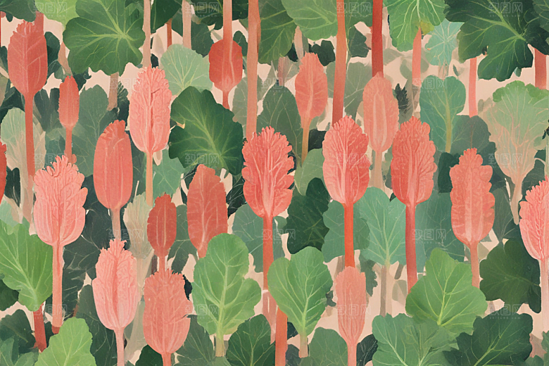 大黄中药插画草药插图