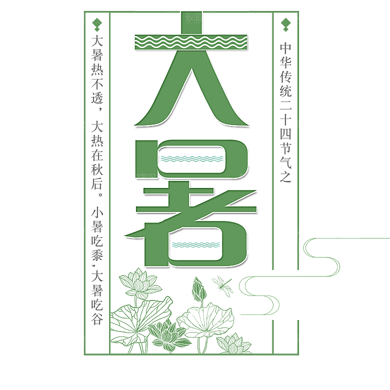 大暑文字变形设计素材