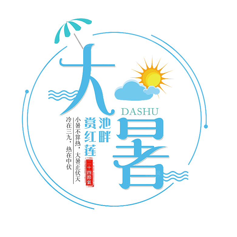 大暑文字变形设计素材