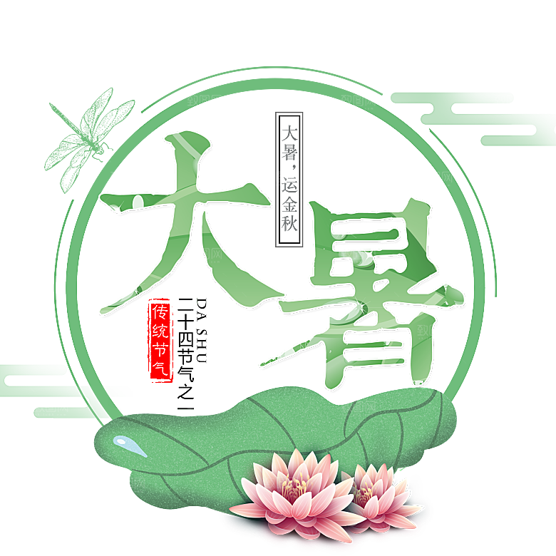大暑文字变形设计素材