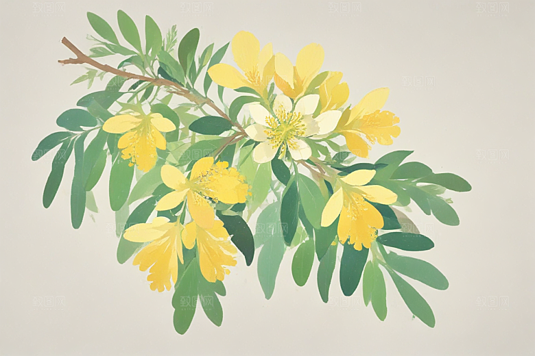苦参中药插画草药插图