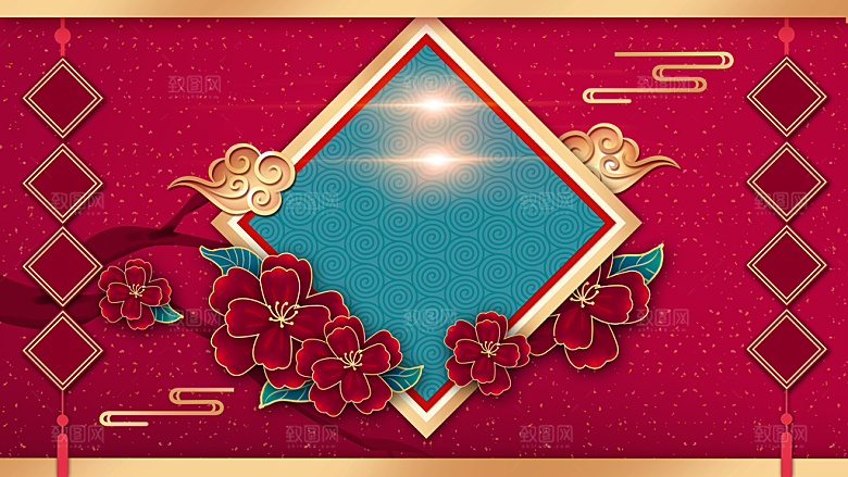 新春快乐红色喜庆背景