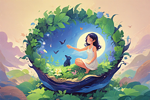 青黛植物插图图片