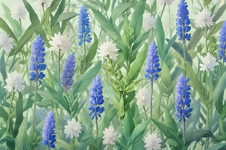 青黛植物插图图片