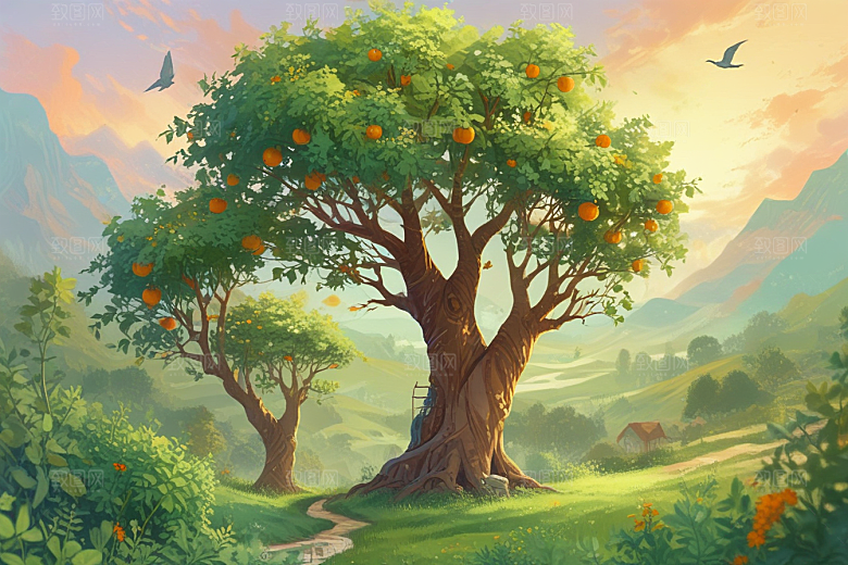山楂植物插图图片