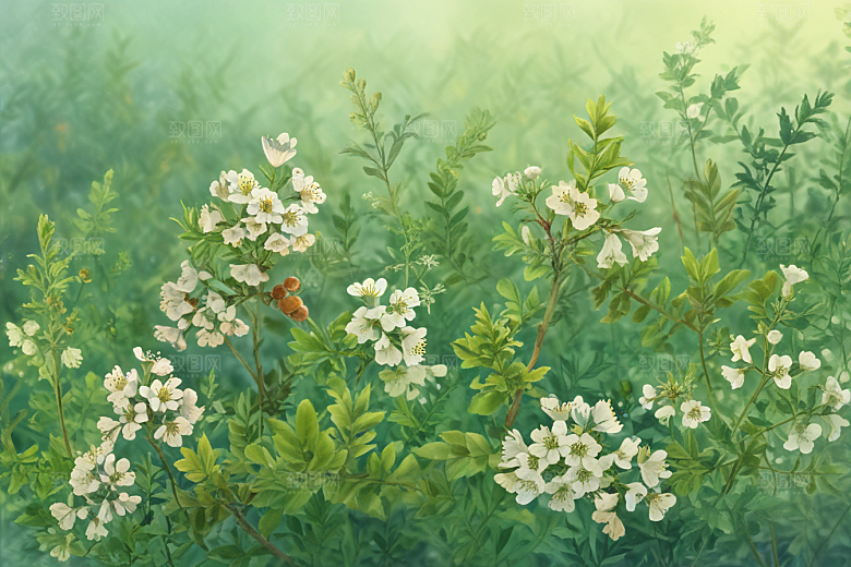 山楂植物插图图片