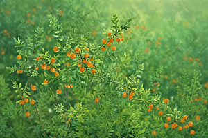 山楂植物插图图片