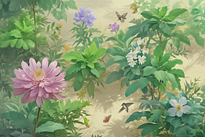木通植物插图图片