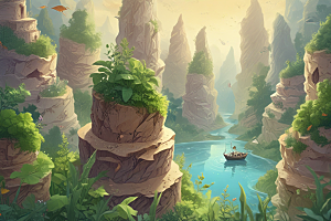 黄连植物插图图片