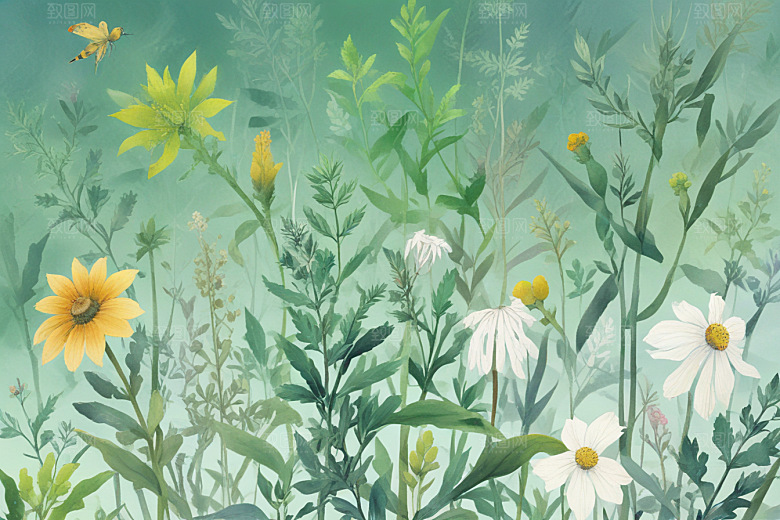 黄连植物插图图片
