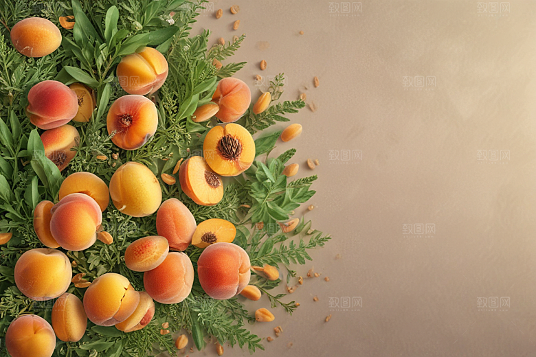 桃仁植物插图图片