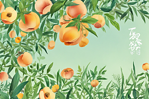 桃仁植物插图图片
