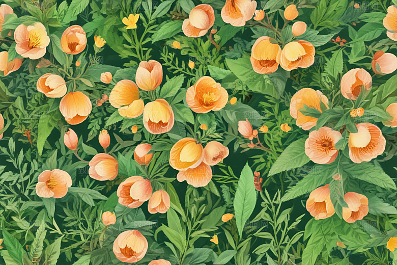 桃仁植物插图图片