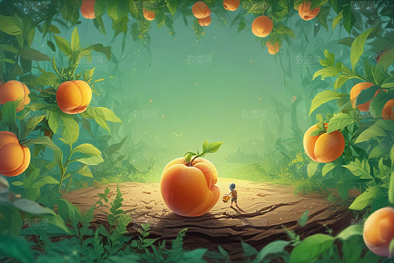 桃仁植物插图图片