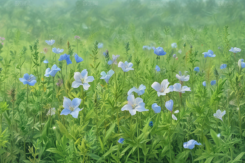 桔梗植物插图图片