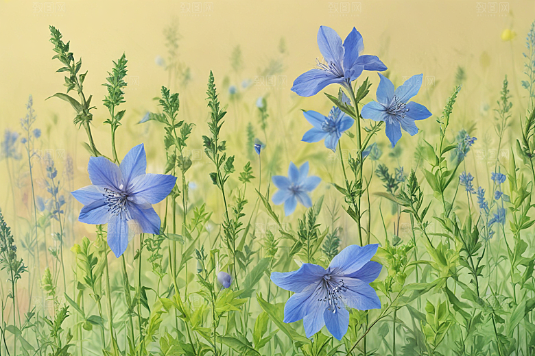 桔梗植物插图图片