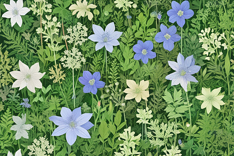 桔梗植物插图图片