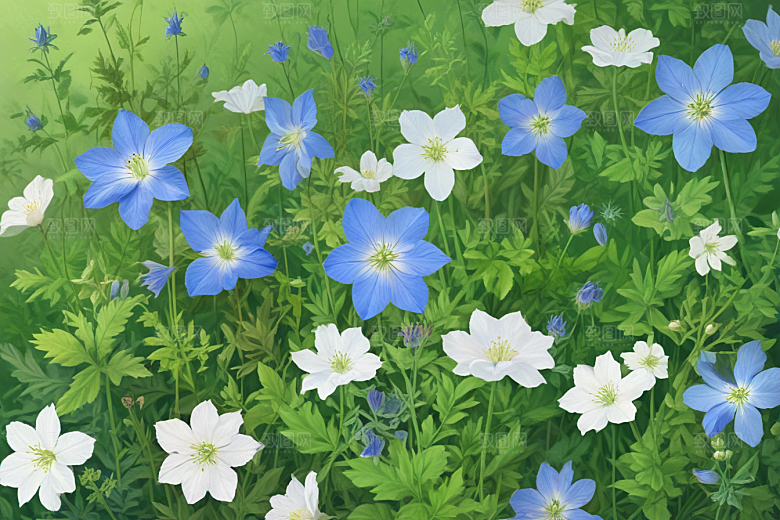 桔梗植物插图图片