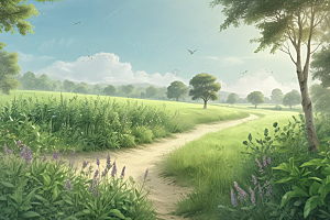 泽泻植物插图图片